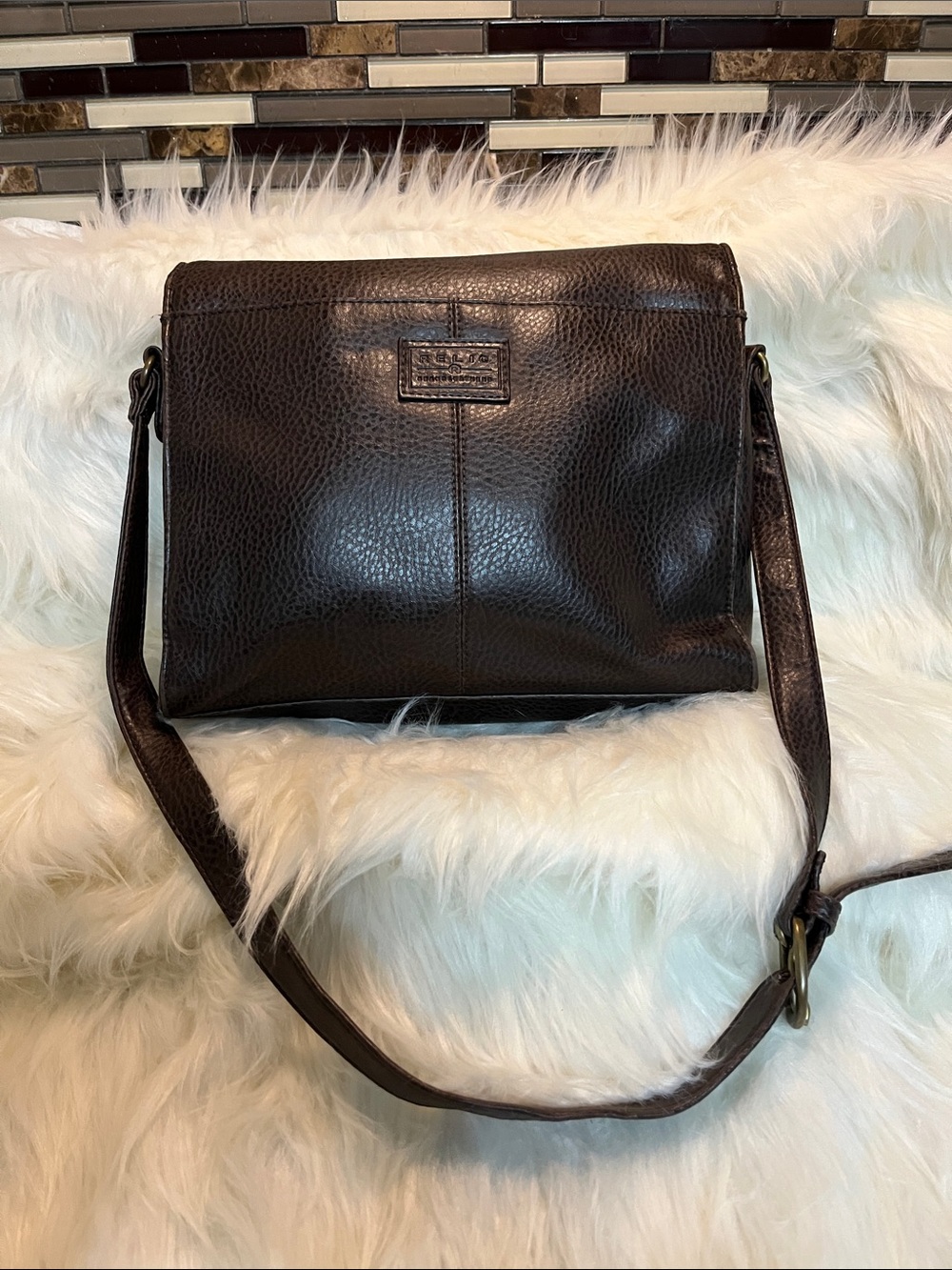 Relic Dark Brown Leather Pocket Crossbody - Picture 3 of 11